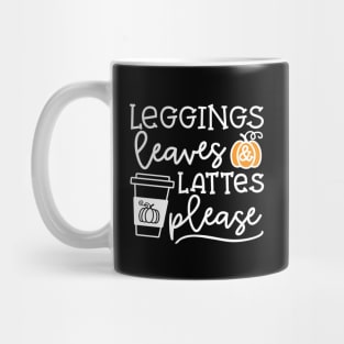 Legging Leaves and Lattes Please Halloween Fall Autumn Cute Mug